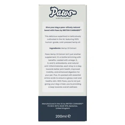 Paws 100% Hemp Oil For Dogs Extract